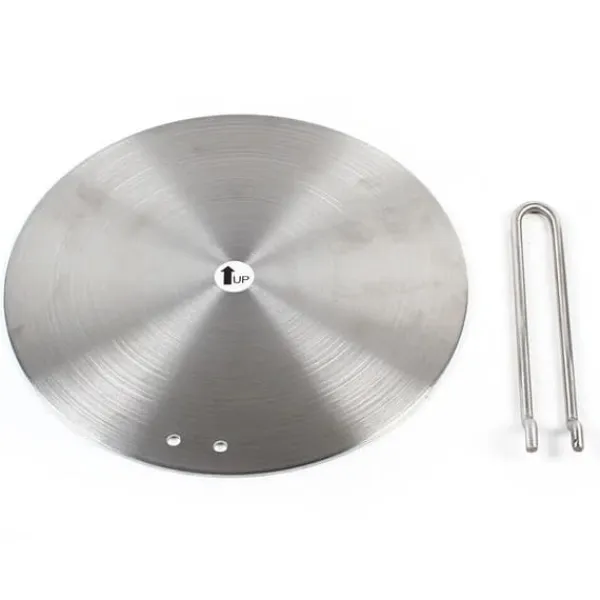 Portable Komfurer>Induktionsadapterplade - Varmefordeler - Rustfrit stål - Aftageligt håndtag - 24 cm - Universal - Sølv