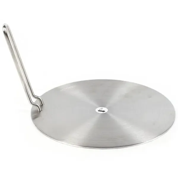 Portable Komfurer>Induktionsadapterplade - Varmefordeler - Rustfrit stål - Aftageligt håndtag - 24 cm - Universal - Sølv