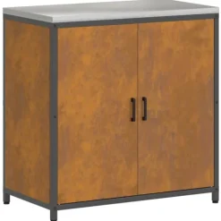 Industrielt køkkenopbevaringssæt med hylder - 3 pcs | Størrelse: 240x50x92 cm | Farve: Rusten Best