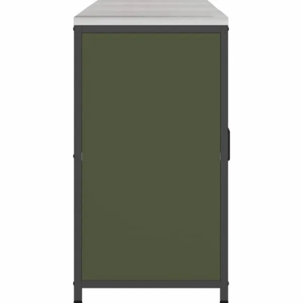 Industrielt køkkenopbevaringssæt med dør - 3 pcs | Farve: Oliven grøn | Størrelse: 210 x 50 x 92 cm Discount