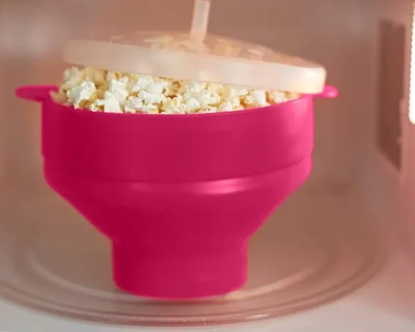INF Popcornskål silikone foldbar Lyserød New