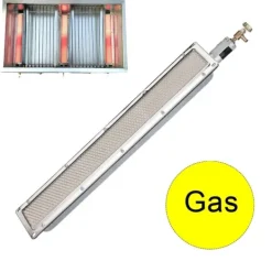 Gasbrændere>Infrarød Gas BBQ Brænder, Kompakt Størrelse 57X9.5cm, Holdbar Metal og Keramisk Konstruktion,57X9,5cm