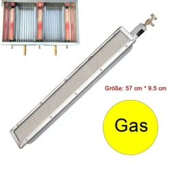 Gasbrændere>Infrarød Gas BBQ Brænder, Kompakt Størrelse 57X9.5cm, Holdbar Metal og Keramisk Konstruktion,57X9,5cm
