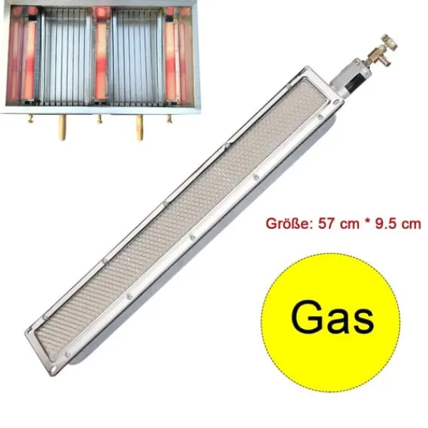 Gasbrændere>Infrarød Gas BBQ Brænder, Kompakt Størrelse 57X9.5cm, Holdbar Metal og Keramisk Konstruktion,57X9,5cm