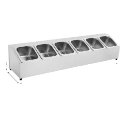 Beholdere Til Madopbevaring>Ingrediensbeholder, Rustfrit Stål, Pladsbesparende Design,9L, 6-gitter, Sølv