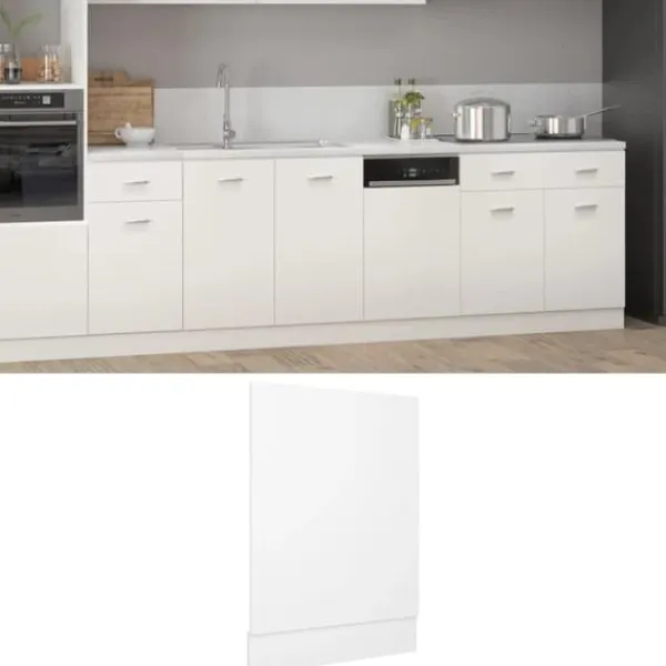 Integreret opvaskemaskinepanel "Lyon" - Hvid | Størrelse: 45x3x67 cm | Materiale: Konstrueret træ New