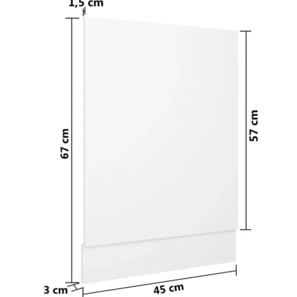 Integreret opvaskemaskinepanel "Lyon" - Hvid | Størrelse: 45x3x67 cm | Materiale: Konstrueret træ New