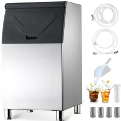 Isproducenter>Isbeholder - Isopbevaringsbeholder til ismaskine - Kapacitet 136 kg - Rustfrit stål - Justerbare skridsikre gummifødder - Til restaurant, hotel og bar | CDON