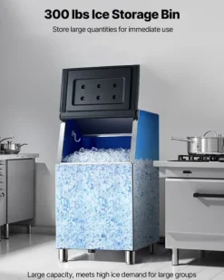 Isproducenter>Isbeholder - Isopbevaringsbeholder til ismaskine - Kapacitet 136 kg - Rustfrit stål - Justerbare skridsikre gummifødder - Til restaurant, hotel og bar | CDON