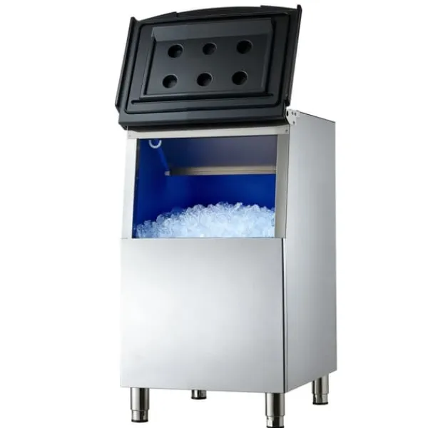 Isproducenter>Isbeholder - Isopbevaringsbeholder til ismaskine - Kapacitet 136 kg - Rustfrit stål - Justerbare skridsikre gummifødder - Til restaurant, hotel og bar | CDON