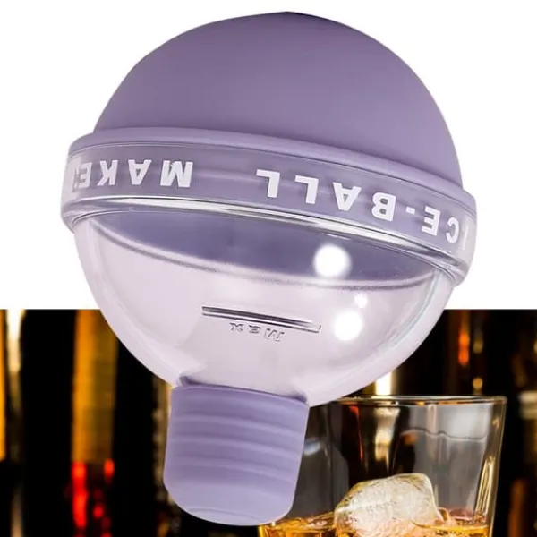 Isforme>Iskugleform Nem at slippe ud Giftfri Lugtfri Pæreform Silikone Rund Isterningform til Cocktaildrink Lilla