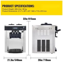 Ismaskine Hvid 2200 W, 2 x 6 L bordmodel, 220 V. Effektiv ismaskine i rustfrit stål med æggebakke. Perfekt til hjemmelavet is! Discount