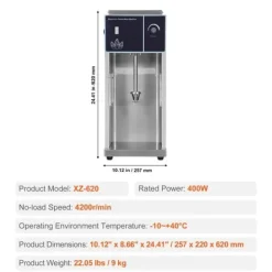 Ismaskine 400W, Rørebånd, 304 Rustfrit Stål, Effektiv Isblanding, Robuste Materialer Online