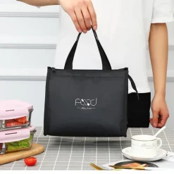 Isoleret Madpakke til Voksne, Lille Sort Frokosttaske Hot