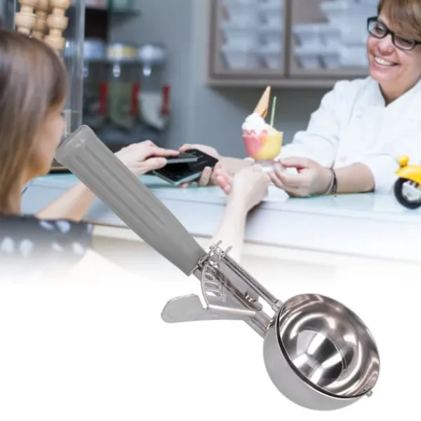Skeer & Skovle>Isske Digger Multifunktionel Rustfrit Stål Isske Køkkenartikler 7cm Diameter Grå Håndtag