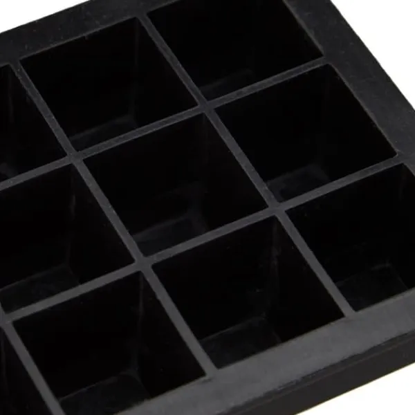 Isforme>Isterningebakke, silikone, 3x15x9,5 cm, sort