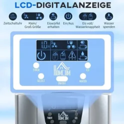 Isterningmaskine 12 kg/24 t, 9 isterninger på 6–10 min, 2 L tank, LCD, sølv Outlet