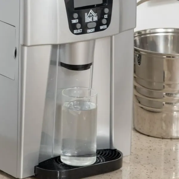 Isterningmaskine 12 kg/24 t, 9 isterninger på 6–10 min, 2 L tank, LCD, sølv Outlet