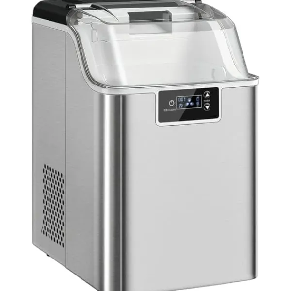 Isterningmaskine med dispenser – 20 kg/24 timer, 2,1 L vandtank, sølv Outlet
