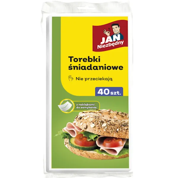 JAN NIEZBĘDNY Papir morgenmadsposer med folie 1 pakke - 40 stk. New