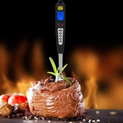 Køkkentermometre>Øjeblikkelig aflæsning Dobbelt sonde LED-display Digitalt kødgrilltermometer Madlavningsgaffel