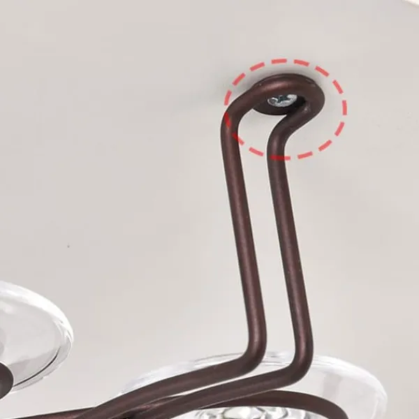 Vinflaskeholdere>Jern Hængende 6 Flasker Vinkop Rack Glasholder Display Hylde Organizer