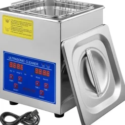 JPS-10A Ultrasonisk renser 2L, digitalt display, rustfrit stål, perfekt til smykker og effektiv rengøring. Best