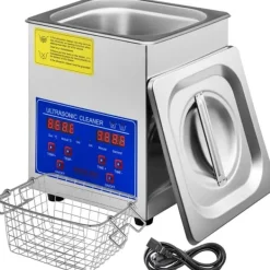 JPS-10A Ultrasonisk renser 2L, digitalt display, rustfrit stål, perfekt til smykker og effektiv rengøring. Best