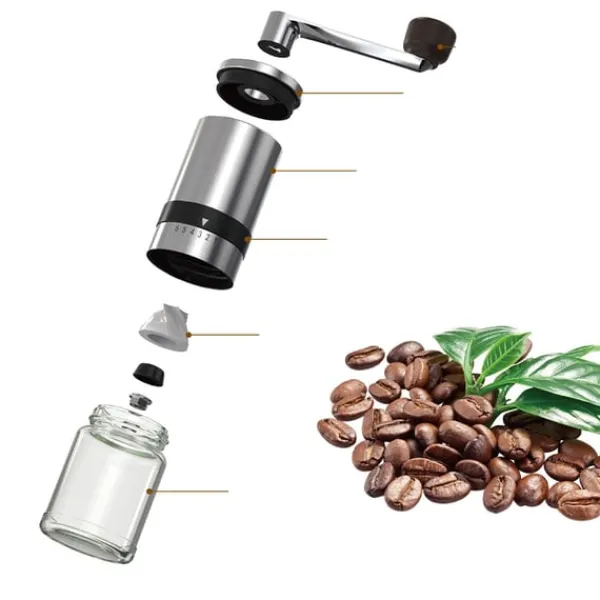 K4 Manuel Kaffebønnekværn - Rustfrit Stål & Keramik