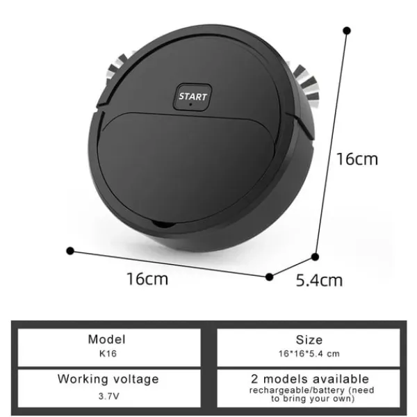 Robotstøvsugere>K16 Mini Robotstøvsuger - Sort