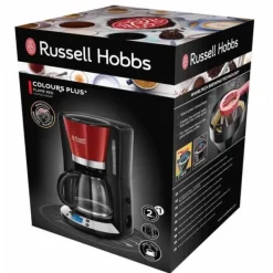 Kaffemaskiner Til God Kaffe>Kaffebryggare med filter - RUSSELL HOBBS - Colours Plus 24033-56 - Rostfritt stål - Programmerbar - 15 koppar - WhirlTech-teknik - 1100 W