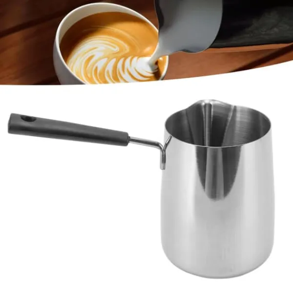 Kaffekanna Skalad design 304 rostfritt stål Långt handtag Värmebeständig mjölkskumningskanna för hemmet 1000 ml Hot