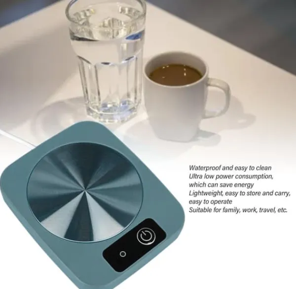 Kopvarmer>Kaffekopvarmer, 55℃ Smart konstant temperatur koppude USB-drevet mælkekopvarmerpude, velegnet til hjemmekøkken og kontor (grøn)