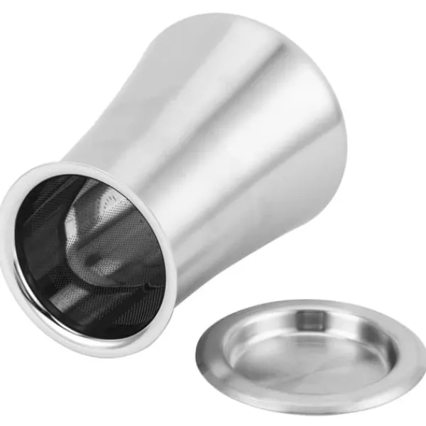 Tefiltre>Kaffepulversigte 304 Rustfrit Stål Pulversigtebeholder Hjem Filter Kop Slibefarve