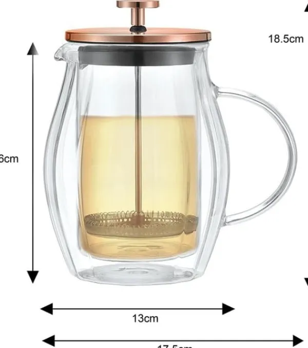 Tebryggere>Kaffe/temaskine 0,60L fransk presse rosa guld KLAUSBERG KB-7722