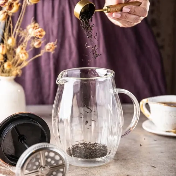 Tebryggere>Kaffe/temaskine 0,60L fransk presse rosa guld KLAUSBERG KB-7722