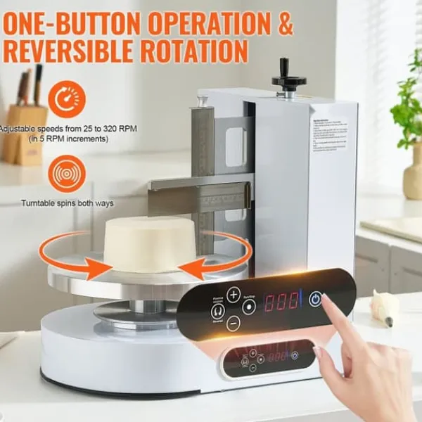 Kagedekorationsmaskine, Frosting Spreader til 4 - 12 Kager, Justerbar bredde, Ergonomisk greb, Let at rengøre Clearance