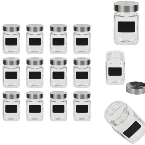 Kagedåser - Living opbevaringsglas med etiket 12 stk. 300 ml Outlet