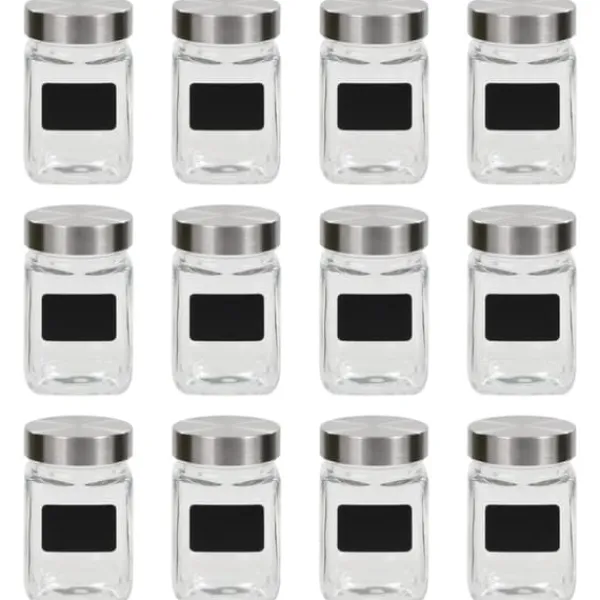 Kagedåser - Living opbevaringsglas med etiket 12 stk. 300 ml Outlet