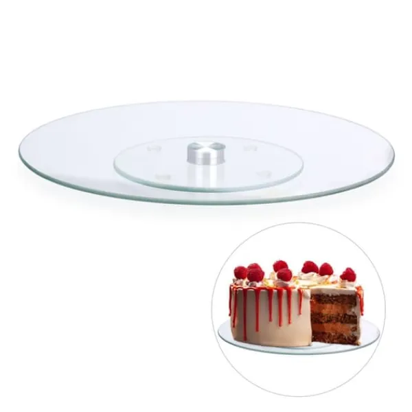 Kagefad, Drejelig Glas, 2x30 cm, Transparent Discount