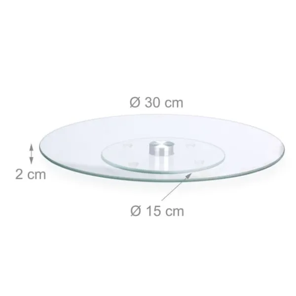 Kagefad, Drejelig Glas, 2x30 cm, Transparent Discount