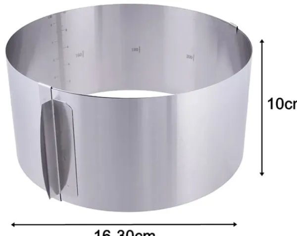 Udstikkere>Kagekant 10 cm justerbar 16-30 kagering + 2X GRATIS KLIPS