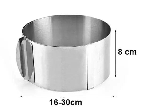 Udstikkere>Kagekant 8 cm justerbar 16-30 kagering + 2X GRATIS KLIPS