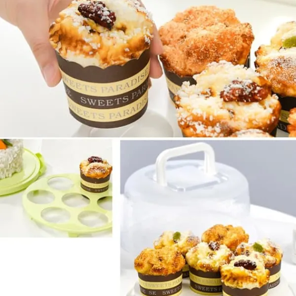 Serveringsfad & Skåle>Kageopbevaringsdæksel Kageopbevaring med låg Dessertserveringsfad med håndtag Cupcakeholder Tærtedisplay med bund