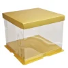 Kageæske GULD 30x30x18cm HØJ Hot