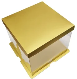 Kageæske GULD 30x30x35cm HØJ Hot