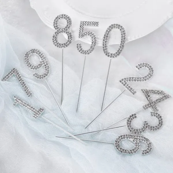 Udstyr Til Kagedekoration>Kagetopper med ZIRCONS SILVER nummer "1"