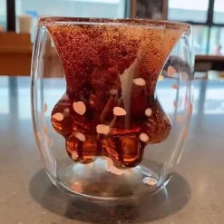 Kattepote-krus Katteklo-kaffekrus Dobbeltvægget glaskrus Nyhedsgave til venner Sale