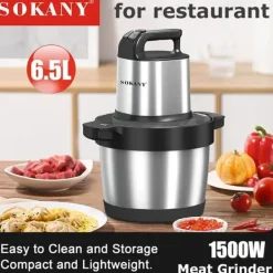 Kødhakker, 1500W effekt, 6,5L kapacitet,kødhakker, EU-stik (220V) New