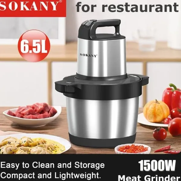Kødhakker, 1500W effekt, 6,5L kapacitet,kødhakker, EU-stik (220V) New